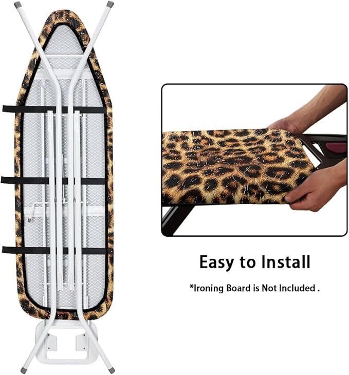 Leopard Print Ironing Board Cover and Pad 15 X 54 Thick Padding