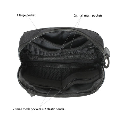Mini Heavy Duty Tactical Belt Pouch for Men - Small Molle Pouch,Tactical Admin Pouch Compact EDC Utility Gadget Gear Pouches for Traveling, Hiking (Black-1 Pack)