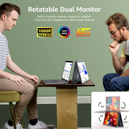 cocopar Portable Monitor 15.6 Inch 1080P Travel Monitor with Speaker HDMI USB-C External Display for Laptop MacBook Surface PC Xbox PS4/5, VESA Mountable, with Cover Stand