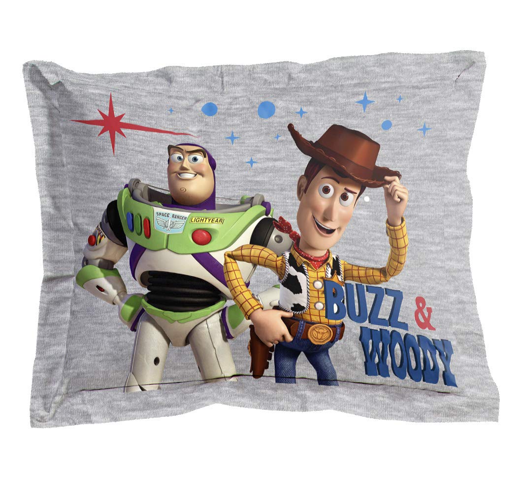 Jay Franco Disney Pixar Story 4 All The Twin/Full Comforter & Sham Set - Super Soft Kids Reversible Bedding Features Woody & Buzz Lightyear - Fade Resistant Microfiber(Official Disney Pixar Product)