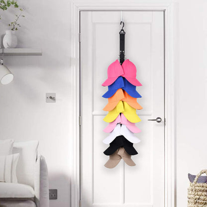 Closet Hanging Cap Organizer, 16 Baseball Cap Rack, Closet Hook Cap Holder Hat Storage Organizer - Keep Hats Cleaner Than a Hat Rack (1 Pack)