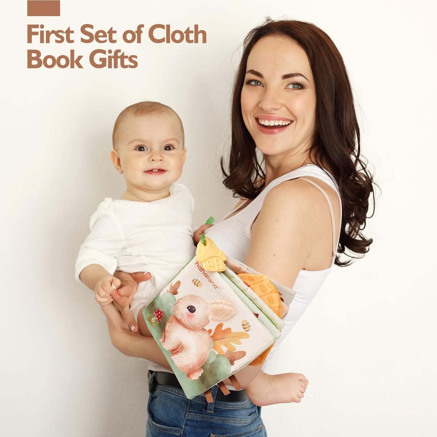 hahaland Baby Books 0-6 Months, Tummy Time Sensory Baby Toys 6 to 12 Months Touch Feel Book Textured Crinkle Books Baby Shower Birthday Gifts for Boys Girl 0 3 6 9 12 Months Baby Travel Toys