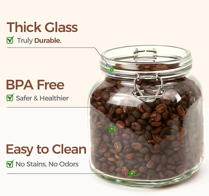 ComSaf Airtight Glass Canister Set of 3