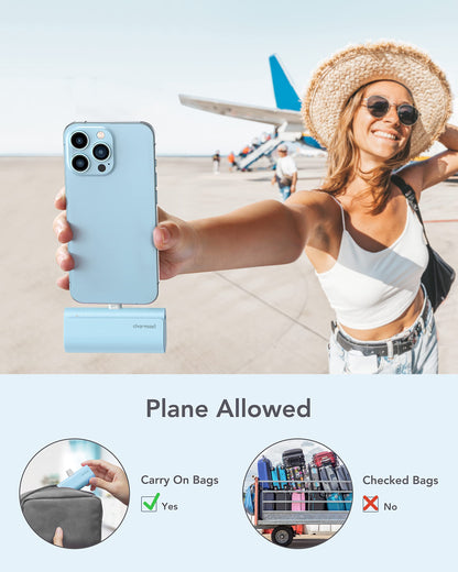 charmast Small Portable Charger for iPhone, Ultra-Compact 20W PD Fast Charging Power Bank 5000mAh, Mini Battery Pack for iPhone 14/14 Pro Max/13/13 Pro Max/12/12 Pro Max/11/XR/X/8/7/6 etc