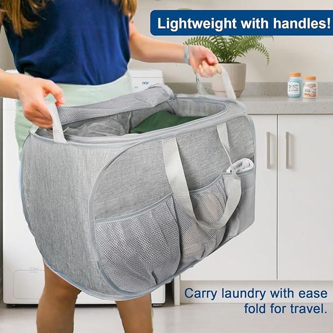 Collapsible Laundry Baskets, Tear Proof Pop Up Laundry Hamper