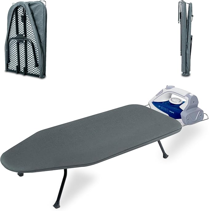 Metal Mesh Panel Tabletop Ironing Board | Foldable Iron Board | Heavy Duty