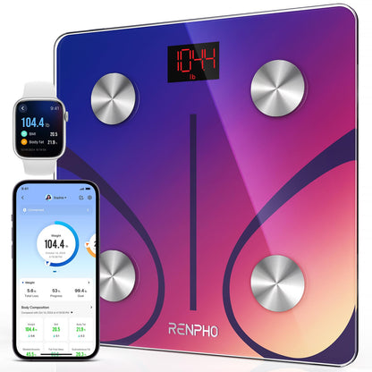 RENPHO Smart Scale for Body Weight, Digital Bathroom Scale BMI Weighing Bluetooth Body Fat Physician Scale, Body Composition Monitor Health Analyzer with Smartphone App, 400 lbs - Elis 1