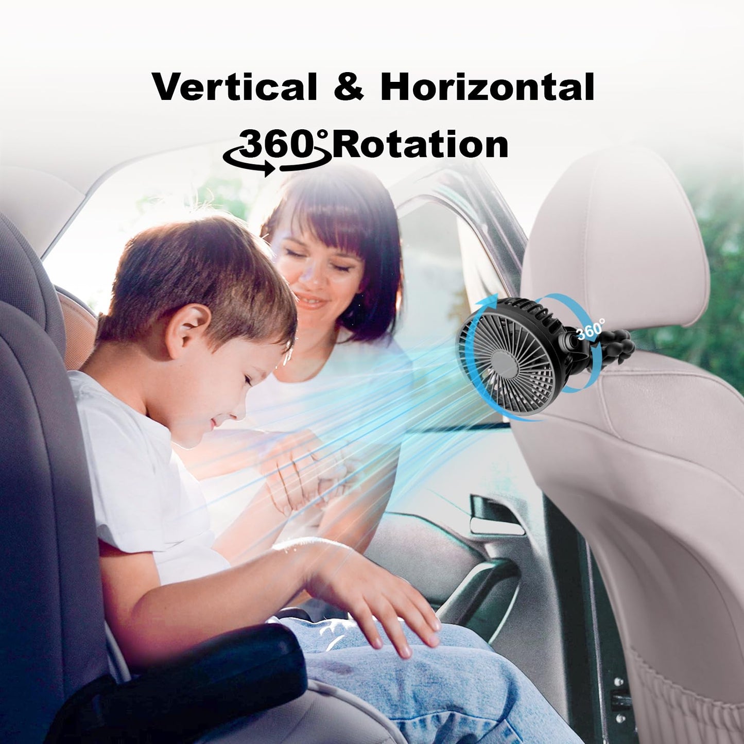 Baby Pram Stroller Fan 20H Buggy Cooling Clip On Fan, Portable 4000mAh Battery Personal Fan for Pram Accessories Baby Cot Wagon Stroller Pushchairs Crib Bed Treadmill,Travel Holiday Essentials