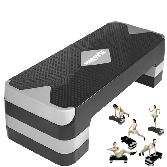 Steppers for Exercise at Home,Exercise Step,26.5-Inch Pedals with 4-Inch and 6-Inch and 8-Inch Height Adjustable Lifters, Women's Home Gym Aerobics Equipment,Adjustable Aerobics Pedals,Stepped