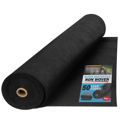 Super Geotextile 4, 6, 8 oz Non Woven Fabric for Landscaping, French Drains, Underlayment, Erosion Control, Construction Projects - 4 oz (3X250)