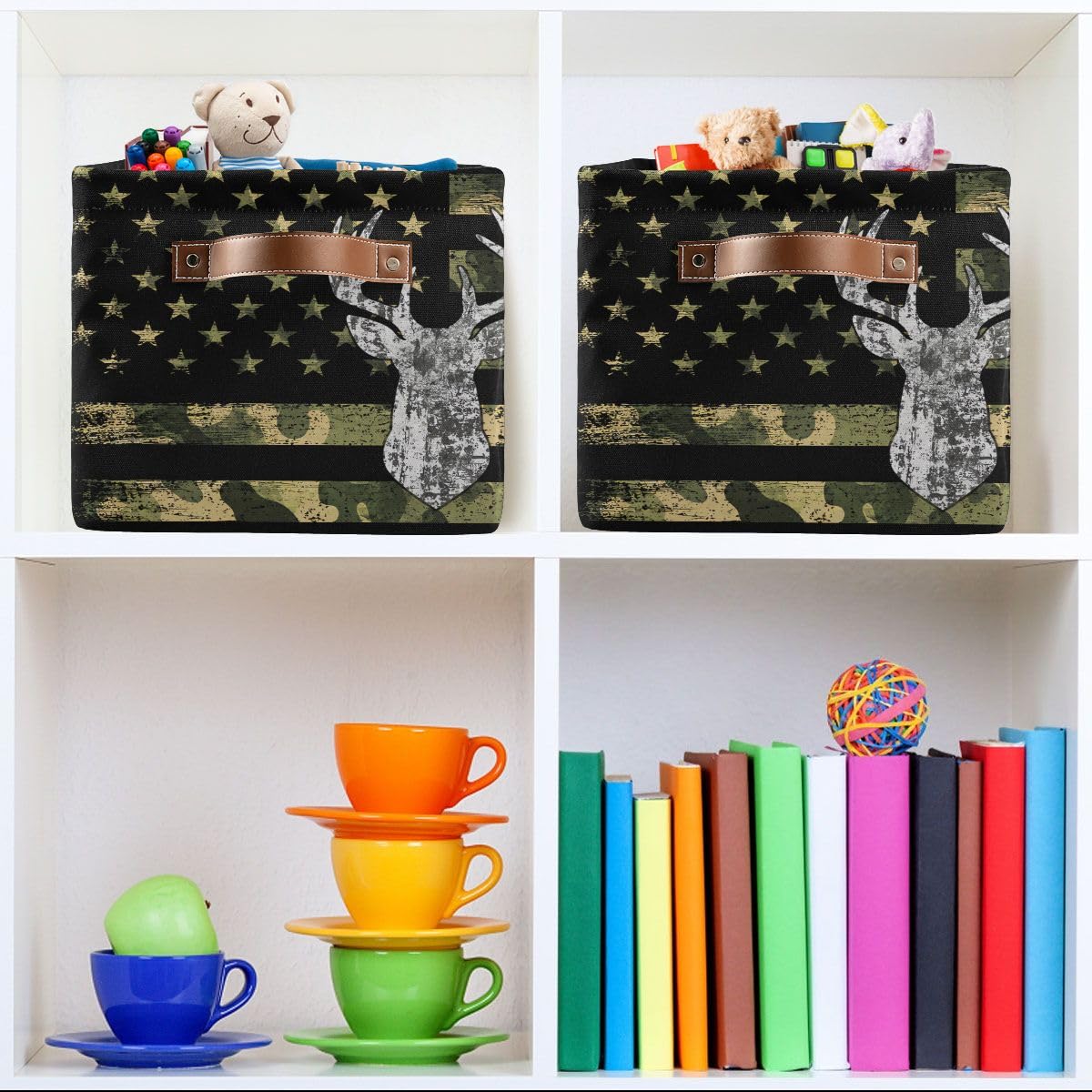 Camo Hunting Rectangular Storage Basket Organizer Bin Shelf Baskets For Clothes Gifts For Home Office Dorm