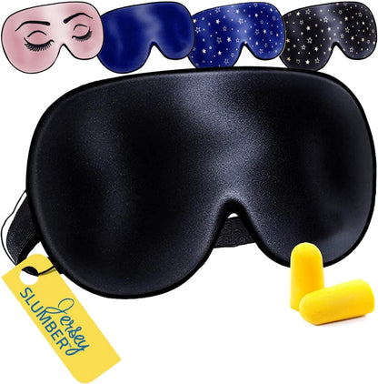 100% Silk Sleep Mask for A Full Night's Sleep | Comfortable & Super Soft Eye Mask with Adjustable Strap | Works with Every Nap Position | Best Sleeping Aid/Blindfold/Gift, Blocks Light Jersey Slumber