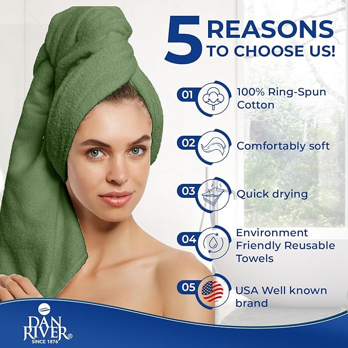 DAN RIVER 8 PC Luxury Bath Towels