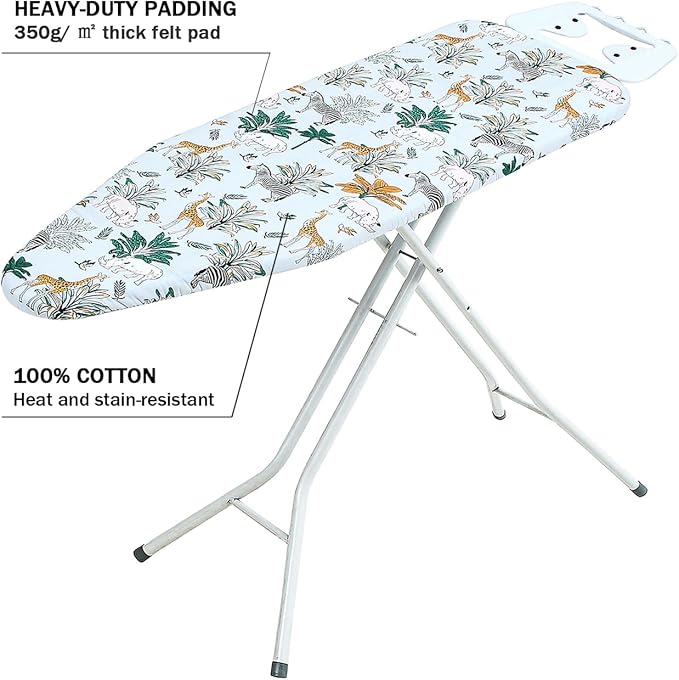 Ironing Board Cover and Pad Standard Size 15 x 54, 3 Pairs of Hook and Loop