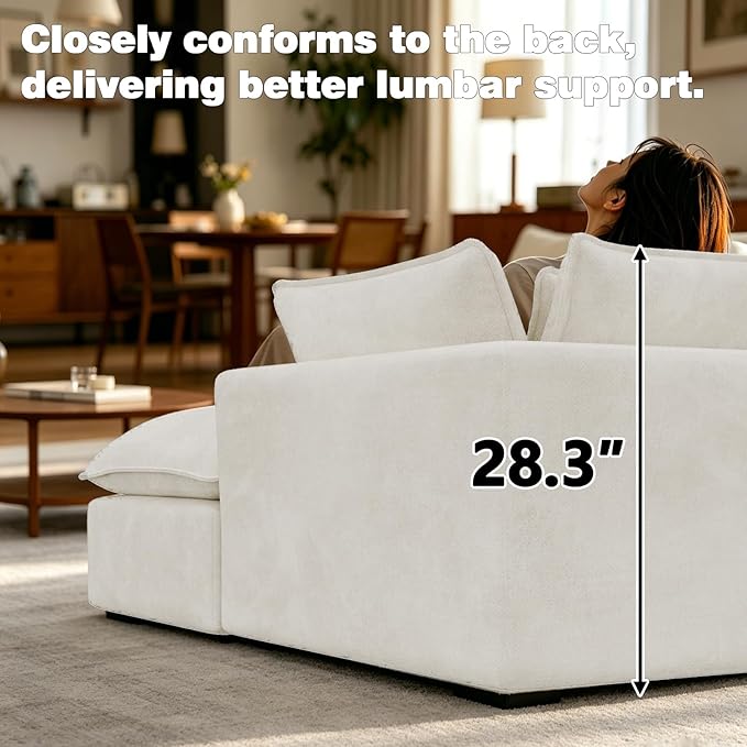 Boneless Loveseat Couch Sectional Cloud Couch Oversized Modular Sectional Sofa