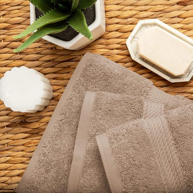 SUPERIOR Egyptian Cotton Pile 3 Piece Towel Set, Includes 1 Bath, 1 Hand