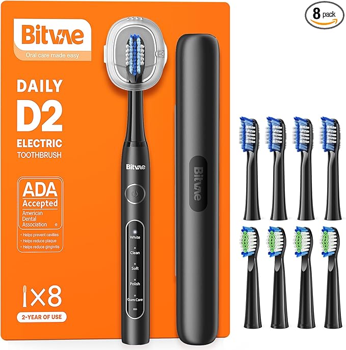 Bitvae ADA Accepted Electric Toothbrush, Travel Toothbrush Rechargeable