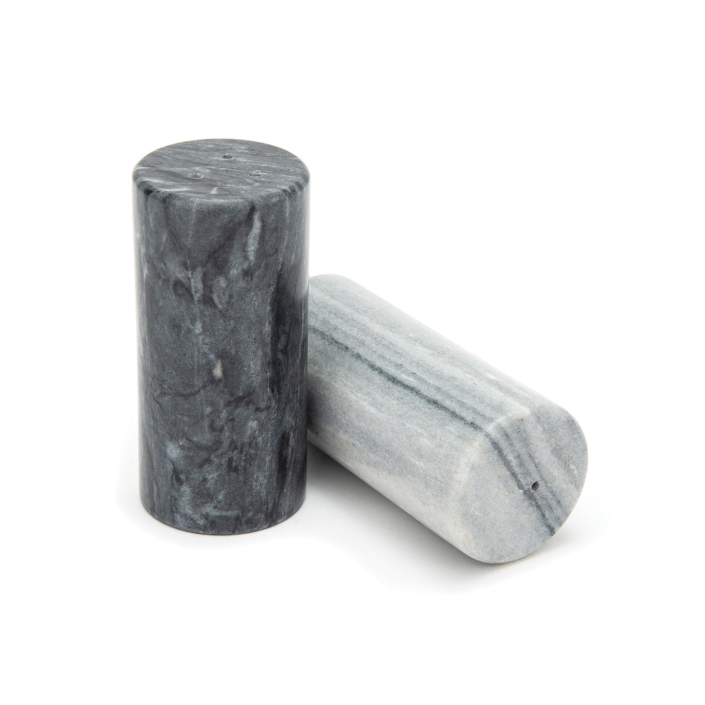 Fox Run White and Black Marble Salt and Pepper Shaker Set, Set of 2 Modern Salt and Pepper Shakers