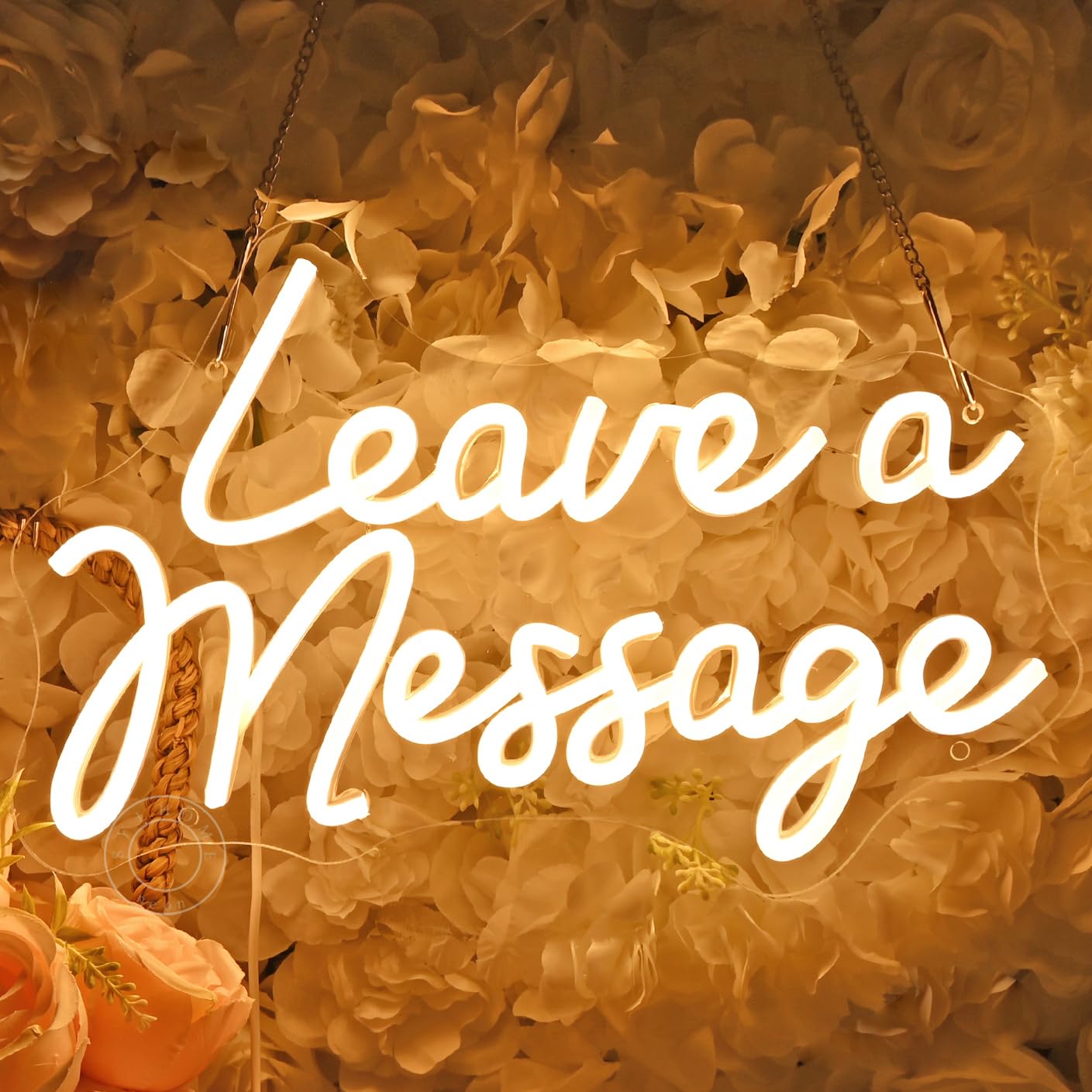 SYLHOME Leave A Message Led Neon Light Sign With Holder Base Guestbook Business Desk Table Wedding Reception Welcome Wall Decor Sign USB 13.8"X8.85"