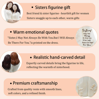 GemsLives Sister Birthday Gifts from Sisters,Sister Birthday Gifts Figurines,Bestie, Friendship Gifts for Christmas, Mother's Day, Sisters Day