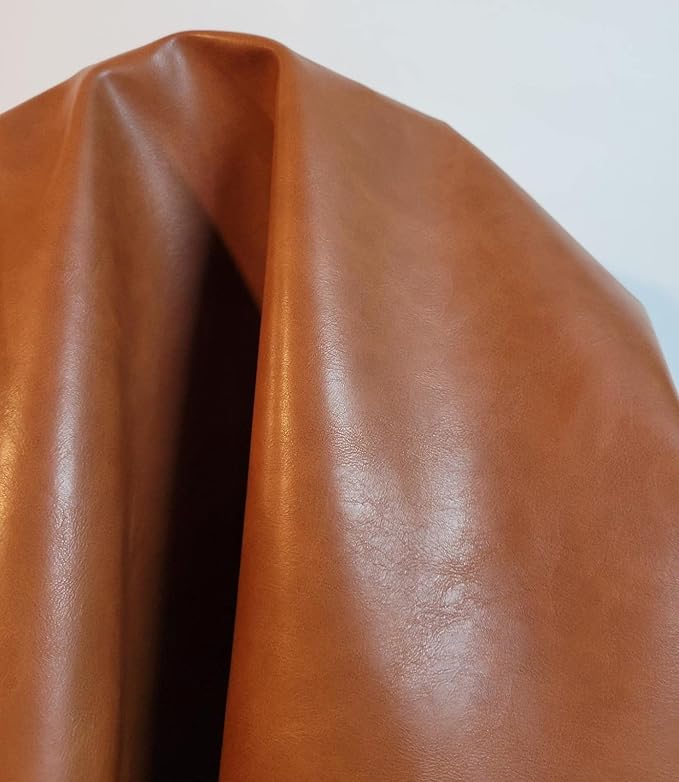 NAT Leathers™ | Golden Tan Soft Faux Vegan PU Leather by The Yard Synthetic