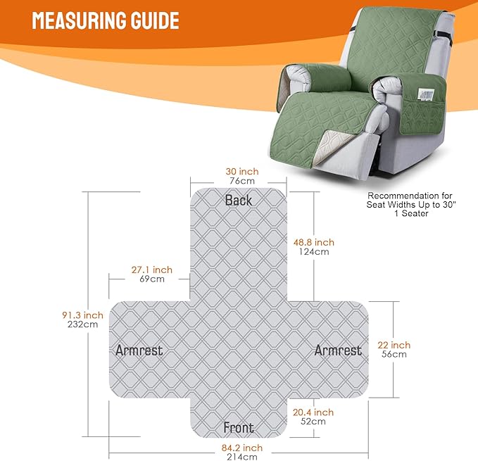 VANSOFY 100% Waterproof Recliner Chair Covers, Recliner Cover Non-Slip Dog