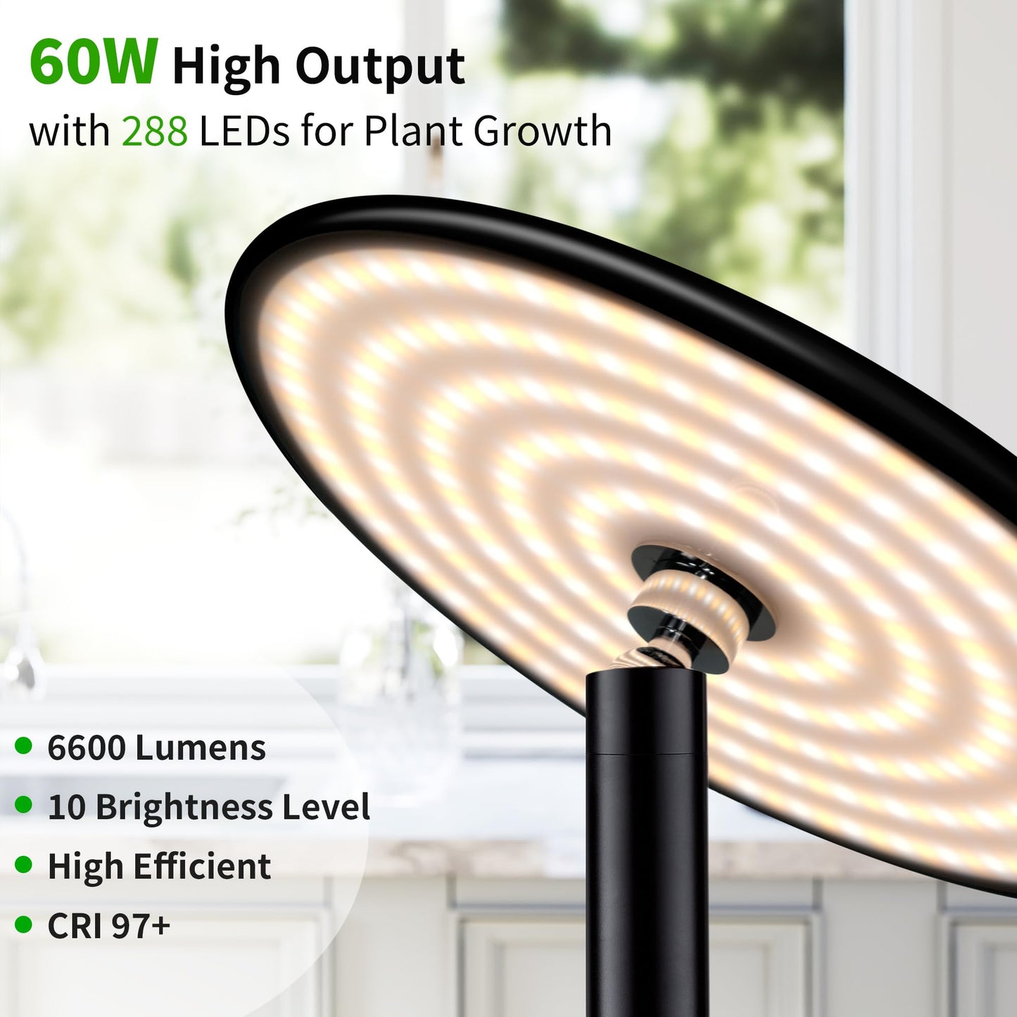 chiphy 85" Tall Grow Light for Large Indoor Plants, 60W Full Spectrum Plant Light with 4/8/12H Timer & Remote, 10-Level Dimmable, Height Adjustable, Ideal for Large Tall Plants & Indoor Trees