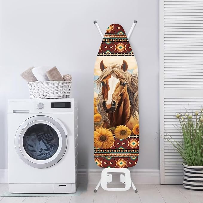GLENLCWE Native American Horse Sunflower Ironing Board Cover