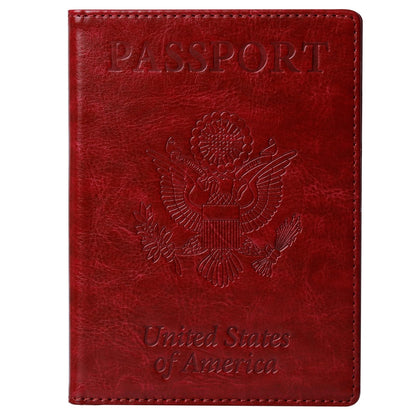 TIGARI Passport Holder for Travel Women Men, PU Leather Passport Wallet Cover Case Sleeve, Waterproof Protected Document Organizer, Family Vacation Plane Cruise Travel Essentials-Red