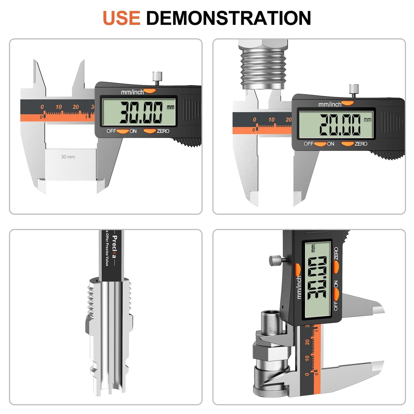Digital Vernier Caliper, Preciva 150mm Electronic Micrometer Calipers, Measuring Tools Gauge with Mm/Inch Conversion High Precision