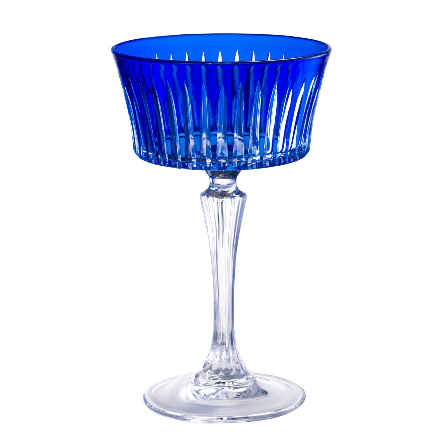 Barski Colored Champagne Coupe Glasses - Cobalt Blue Cocktail Coupe Glass, Stemmed Martini Glassware, Can be used for Dessert, Ice Cream - Blue - Set of 6 - Gift Ready - 8.7 oz., Made in Europe