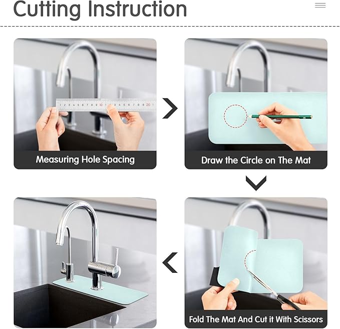 Kitchen Sink Splash Guard 2 PCS 14.7 Inch Sink Faucet Mat Splash Guard