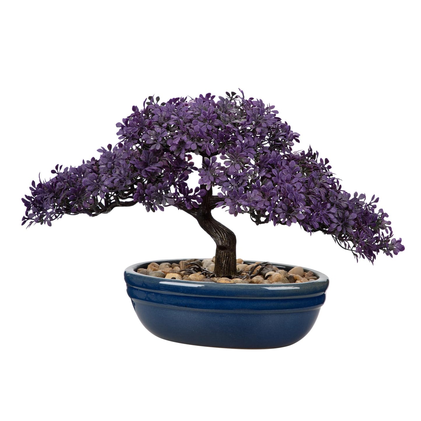 Artificial Bonsai Tree Juniper Faux Plants Indoor Fake Plants Decor with Blue Ceramic Pots for Home Table Office Desk Bathroom Shelf Bedroom Living Room Farmhouse Decorations