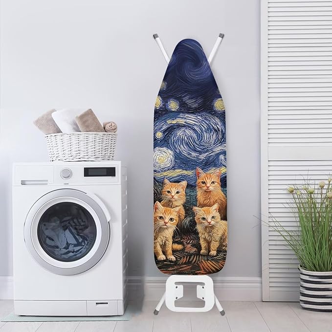 Cats Starry Sky Ironing Board Cover and Pad Table Top Ironing Board Cover