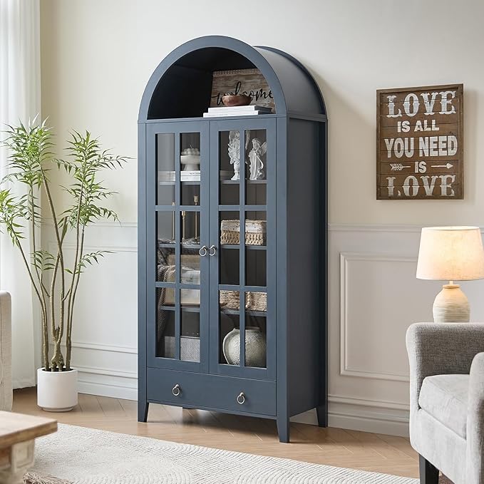 RowyPoey Farmhouse Arched Cabinet