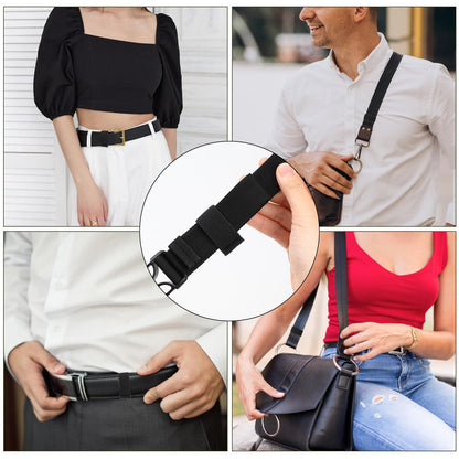Bewudy 10 Pack Elastic Belt Keeper Strap, Nylon Canvas Web Belt Elastic Loop Keeper, Organizers Backpack Strap, Holder Retainer Band for 1.5" Wide Belts or Straps (Black)