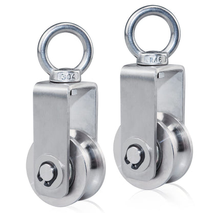 Cable Pulley Wheel Stainless Steel Swivel Pulley Block Silence Rotation Traction Wheel for Pulley System Lifting Gym Equipment Clothesline (2 Pack)