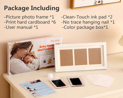PewinGo Baby Handprint and Footprint Kit, Baby Framed Photo Kit with 100% Clean-Touch Ink Pad for Newborn Baby, Perfect baby gift