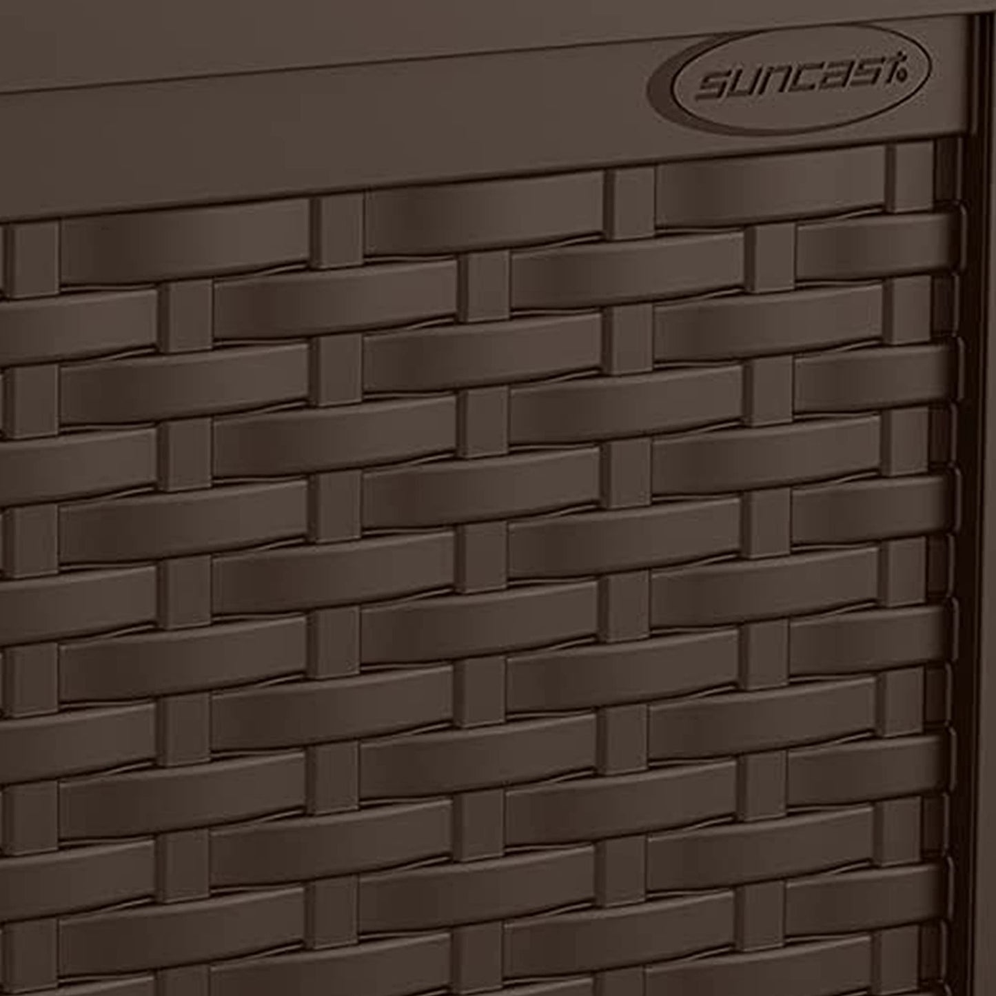 Suncast 22-Gallon Small Deck Box - Lightweight Resin Storage Container and Seat for Patio Cushions and Gardening Tools - Store Items on Patio, Garage, 22.5"L x 17"W x 22.5"H, Yard - Java Brown