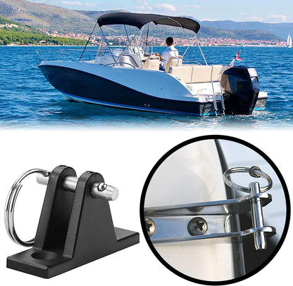 (4 Pack) Marine Hardware,Simple Insert Quick Release Pin, Diameter 1/4"(6.35mm), Usable Length 1.85"(47mm), Overall Length 2.36"(60mm), Bimini Top Pin