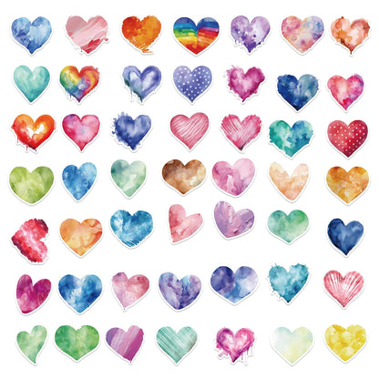 50 PCS Love Stickers Heart Sticker Cute Sticker for Journaling Laptop Scrapbook Water Bottles Guitar Suitcase Phone Snowboard Waterproof Vinyl Gifts for Women Girl Kids Adult Teens