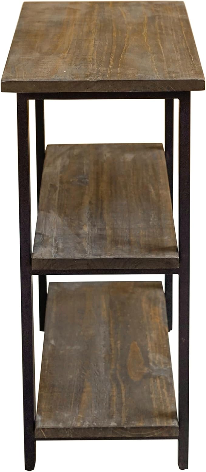 Alaterre Furniture Pomona Living Room 3-Tier Solid Wood Under-Window Bookshelf