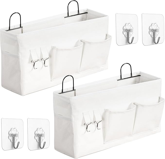 2pcs Large Wall Hanging Storage Bag, Door Closet Linen Fabric Pockets Organizer