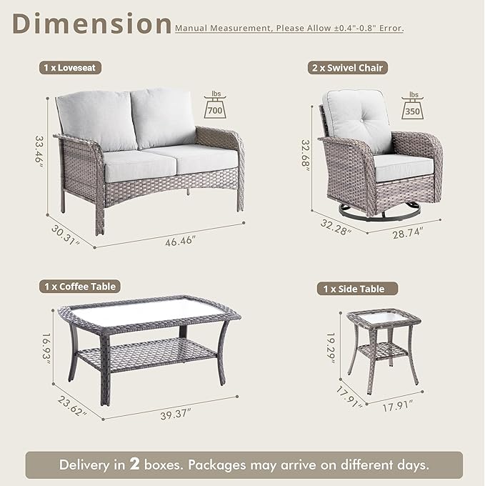 Weaxty Wicker Patio Furniture Set