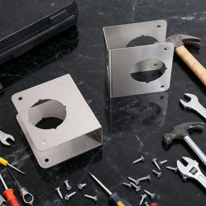 2 Pcs Stainless Steel Lock and Door Reinforcement Plate 1-3/4-Inch Thick by 2-3/8-Inch Backset 2-1/8-Inch Bore Door Reinforcement Plate for Reinforcing and Repairing Doors, Silver