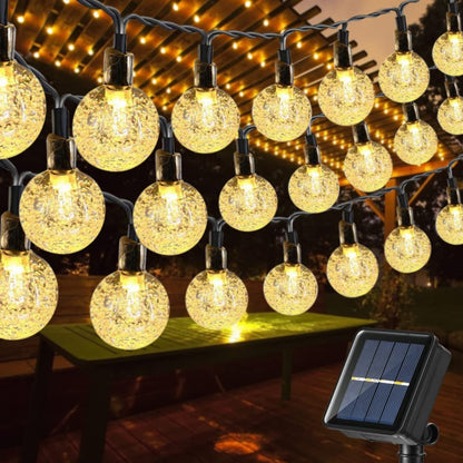 Toodour Solar String Lights Outdoor Waterproof, 56ft 100 LED Globe String Light with 8 Mode, Crystall Ball Lights Solar Patio Lights for Garden, Lawn, Patio, Gazebo, Yard, Outdoor Decor - Warm White