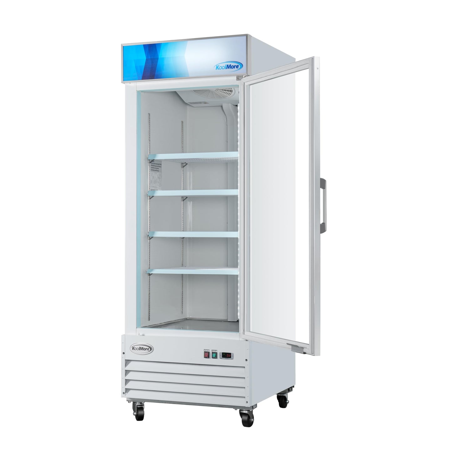 KoolMore 31 in. Commercial One Glass Door Display Upright Freezer Merchandiser in White 23 Cu. Ft. (MDF-1GD-23C-WH)