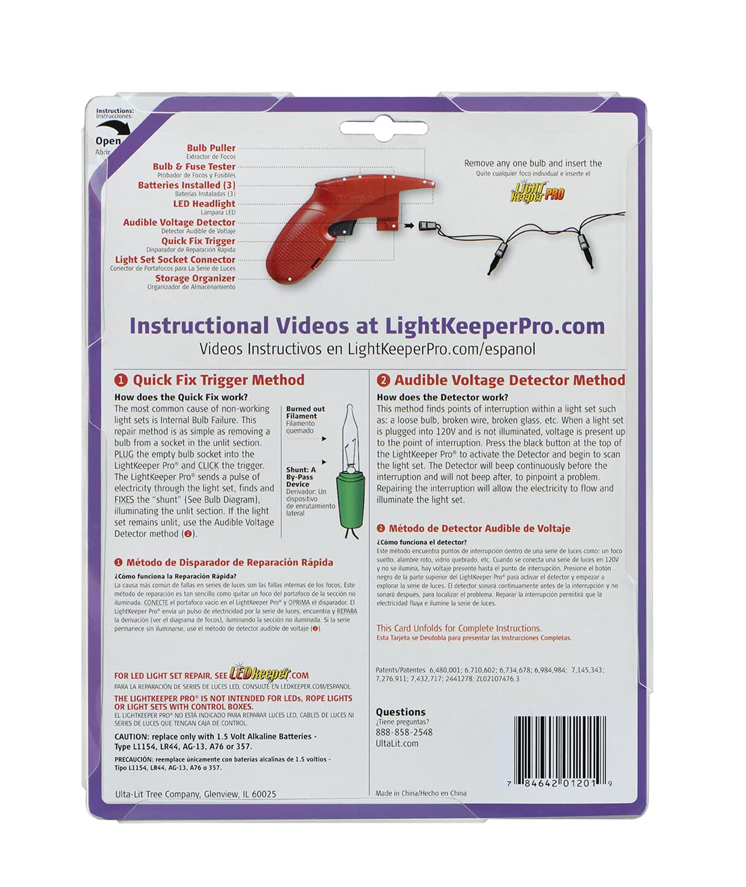 LightKeeper Pro Quick Fix Incandescent Christmas Holiday Light Set Repair Tool | UL Listed (#230566)