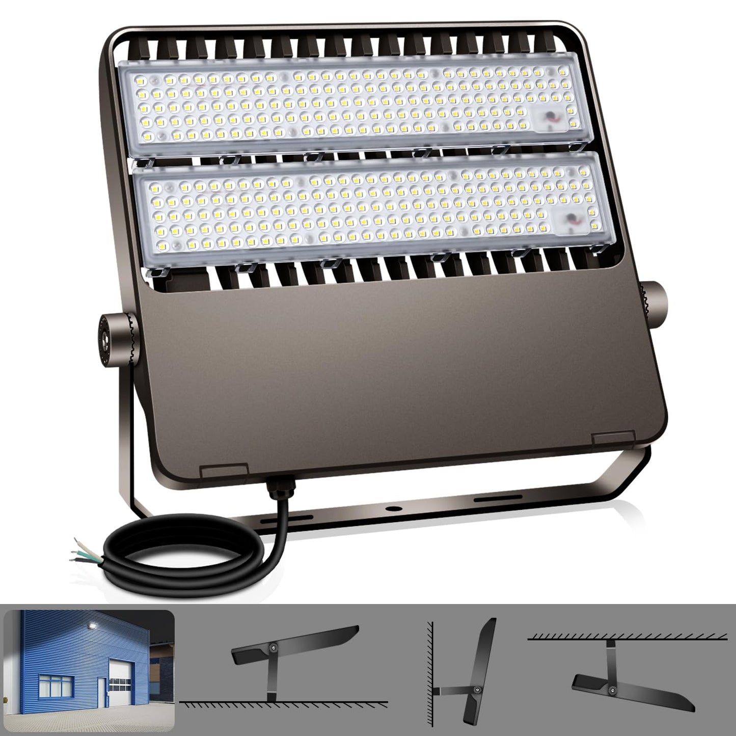 BIRITALO 240W LED Stadium Flood Lights Outdoor 36000LM Super Bright Yoke Wall Mount Parking Lot floodlights 5000K 100V-277V Commercial IP65 Waterproof 240 Watt Shoebox Barn Lamp for Arena Court