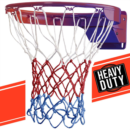 Ultra Sporting Goods Heavy Duty Basketball Net Replacement - All Weather Anti Whip, Fits Standard Indoor or Outdoor Rims - 12 Loops (RWB)